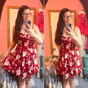 SHEIN Floral Print Ruffle Hem Cami Dress